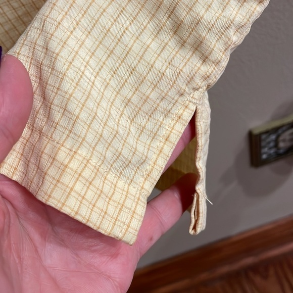 COLUMBIA SPORTWEAR men’s eco friendly cotton button down shirt yellow plaid L - Picture 8 of 14